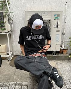 Look Killa, Archive Fashion Men, Skate Outfit Men, 90s Skate Fashion, Skate Outfits, E Boy Outfits, Dark Streetwear, Uk Street Style, Skater Fits