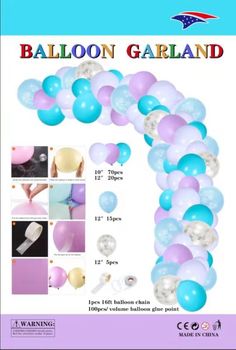 balloon garlands with different colors and sizes