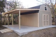 a garage with a carport attached to it