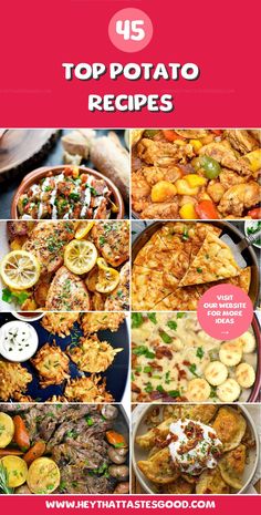 the top potato recipes are featured in this post