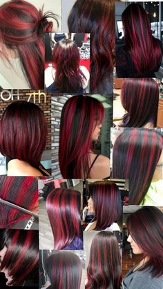 Red And Black Hair Braids, Red Hair Dye Ideas, Black Hair Braids, Red Hair Dye, Red Hair Looks, Hair Dye Ideas, Hair Color Underneath, Hair Inspiration Long