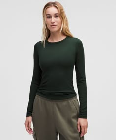 Hold Tight Long-Sleeve Shirt | Women's Long Sleeve Shirts | lululemon Long Sleeve Basics, Gold Swimwear, Fall Winter Fashion Trends, Shoes Wishlist, Style Mood Board, Winter Fashion Trends, Wardrobe Capsule, Winter Capsule Wardrobe, 2024 Christmas