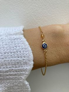 Evil Eye and Birthstone Bracelet Gold Filled Evil Eye - Etsy Cyprus Dainty Gold Adjustable Evil Eye Bracelet, Gold-plated Evil Eye Bracelet For Gift, Dainty Gold Evil Eye Bracelet, Adjustable, Gold Metal Evil Eye Bracelet For Gift, Adjustable Blue Evil Eye Bracelet, Nickel Free, Bracelet Evil Eye, Birthstone Bracelet, Etsy Bridesmaid Gifts, Birthstone Bracelets