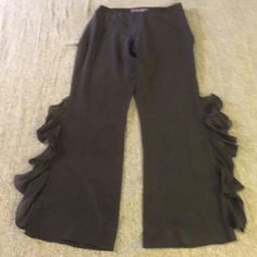 Nwot, Simply Stunning 100%Silk With Ruffle Details On Leg. Side Zip With Hook And Eye Closure Laid Flat Waist Measured 14 Inches Inseam Is 28.5 Inches Ralph Lauren Pants, Purple Label, Ralph Lauren Purple Label, Silk Pants, Pants Color, Side Zip, Pant Jumpsuit, Wide Leg, Size 2