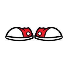 two red shoes sitting side by side on top of each other in front of a white background