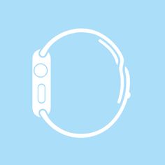 a white watch face on a blue background