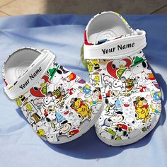 Custom Name Clogs Snoopy Classic Clogs for kids and adults