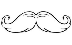 a black and white drawing of a moustache