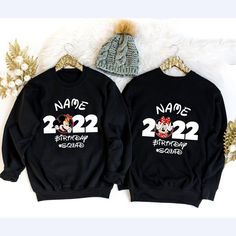 Custom Disney Birthday 2022 Sweatshirt, Disney Matching Sweater, Personalized Disney Family Disney Birthday Sweatshirt, Family Sweatshirts Matching Disney, Matching Sweaters, Disney Birthday, Disney Sweaters, Disney Family, Disney, Sweatshirts, Birthday