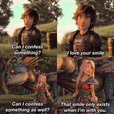 an animated scene with two people talking to each other and the caption says, can i correct something? i love your smile