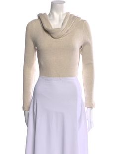 Mara Hoffman Cropped SweaterNeutralsLong Sleeve with Cowl NeckSize not listed, estimated from measurements.Fit:Knitwear by Mara Hoffman typically fit true to size. Fitted Beige Knitted Tops, Fitted Beige Knitted Sweater, Fitted Knitted Beige Tops, Fitted Knitted Beige Sweater, Fitted Cream Sweater For Layering, Fitted Cream Sweater, Fitted Long Sleeve Cream Sweater, Fitted Knit Sweater For Layering, Fitted Cream Knit Top For Winter