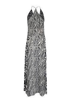 Be beach vacation-ready in this sleeveless maxi dress by Paula Hermanny. The black and white print adds a touch of whimsy while the 100% silk fabric keeps you cool and comfortable. Complete the look with a floppy hat and slide sandals for the perfect warm-weather ensemble. Size 2 100% Silk Unlined Invisible side zipper Racerback Sleeveless Bust 32" Waist 36" Shoulder to hem 57" Black And White Print, Sleeveless Maxi Dress, Keep Your Cool, Silk Fabric, Slide Sandals, Beach Vacation, Warm Weather, Floppy Hat, Side Zipper