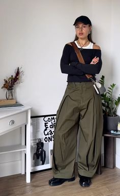 Going Out Outfits Masc, Outfit Combos Aesthetic, Korean Street Fashion Midsize, Polish Outfits, Utility Style Full-length Wide Leg Streetwear Pants, Rainy Fits, Utility Full-length Parachute Pants For Streetwear, Big Pants Big Shirt, Midsize Street Style