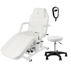 High Quality Massage Chair is Worthy of Your Trust Facial chair is PVC leather is strong, waterproof, scratch-resistant, easy to clean. 3-section adjustable facial bed chair for esthetician, manually adjustable backrest and footrest. It is suitable for professionals in tattoo studios, tattoo parlors, massage spas and beauty salons. Color: White. Table Tattoo, Esthetician Spa, Facial Bed, Tattoo Chair, Eyelash Extensions Salons, Lash Bed, Massage Equipment, Faux Leather Chair, Lift Recliners