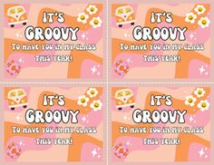 four candy bar wrappers with the words it's grooy on them