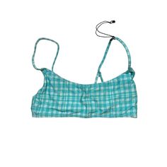 Vdm The Label Blue Gingham Bikini Top New. Blue Gingham Adjustable Straps Pockets For Padding New With Tags Gingham Swimwear With Adjustable Straps For Poolside, Poolside Gingham Swimwear With Adjustable Straps, Plaid Swimwear For Vacation Beach Season, Vacation Gingham Swimwear With Adjustable Straps, Plaid Swimwear For Summer Vacation, Summer Plaid Swimwear For The Beach, Summer Plaid Swimwear For Beach, Casual Plaid Swimwear For The Beach, Casual Fitted Plaid Swimwear