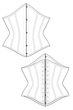 the front and back view of a corset