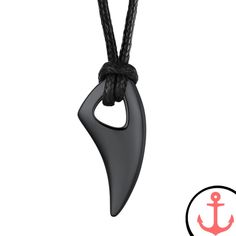 Black Shark Tooth Necklace Black Beach Jewelry With Adjustable Cord, Shark Teeth Necklace, Nautical Symbols, Leather Necklace Pendant, Teeth Necklace, Star Of David Necklace, Jewlery Necklace, Black Shark, Shark Necklace