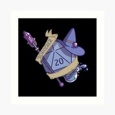 a wizard's hat with the number twenty on it and a scroll around it