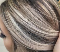 Blonde Balayage Highlights, Dark Brunette Hair, Highlights Color, Brown Hair With Blonde Highlights, Transition To Gray Hair, Hair Color And Cut