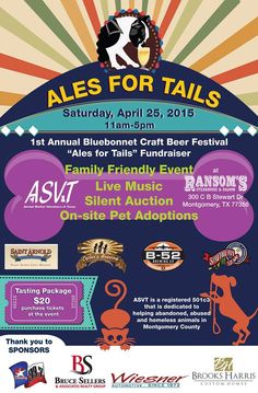 an advertisement for the ales for tails event