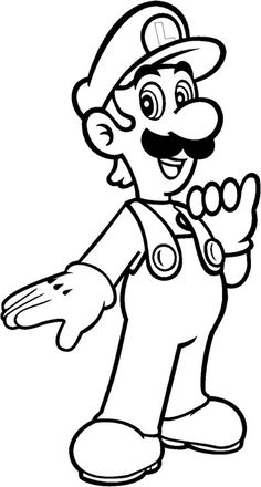 mario coloring pages for kids to print out and color on the page, it looks like he