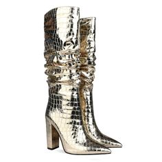 As low as $55.00 Metallic Knee High Boots, Large Size Womens Shoes, Silver Boots, High Heel Boots Knee, Thick Heel, Thick Heels, High Heel Boots, Suede Heels, Boot Shoes Women