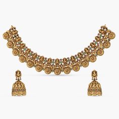 Nakshi Temple Antique Necklace Set Festive Antique Finish Temple Jewelry Necklace, Gold Temple Necklace With Antique Finish For Festive Occasions, Festive Gold Temple Necklace With Antique Finish, Heavy Antique Temple Necklace For Festive Season, Temple Jewelry With Antique Finish For Rituals, Antique Chandbali Temple Necklace For Diwali, Antique Temple Necklace With Tilla For Festive Occasions, Antique Temple Necklace With Intricate Design, Gold Temple Necklace With Antique Finish