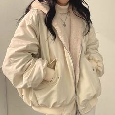 Oversized Hooded Coat, Sandal Tali, Cute Coats, Parka Women, Korean Fashion Casual, Cotton Coat, Winter Mode, Moda Vintage, Winter Jackets Women