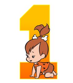 the number 1 is for baby's first birthday, and it has a cartoon character