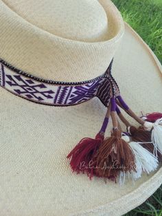 "Andean Peruvian hatbands are the perfect accessory for your hat and give it a beautiful and traditional look. Made by artisans in small communities in Cusco - Peru. Alpaca Wool Made in Peru Measurement approx: 34\" (26-inch woven band and 4-inch ties on each lateral side)  x 1.5\" inch. **Hat is NOT included in the sale. Please note that color variations and slight imperfections are natural in handmade items. Colors may appear different on each screen. Fast shipping ✈ !! Thank you for visiting Handwoven Flat Brim Hat For Rodeo, Artisan Handwoven Fedora, Handwoven Fedora For Rodeo, Handwoven Fedora Hats For Rodeo, Handmade Adjustable White Felt Hat, Flat Brim Woven Hat For Country Events, Handwoven Brown Hat Bands With Curved Brim, Woven Fedora With Curved Brim For Festivals, Handmade Curved Brim Hat Band For Country Events