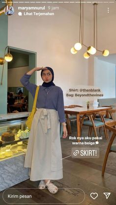 Kuliah Outfit Hijab, Outfit Hijab Casual Rok, Kuliah Outfit, Tunik Modern, Korean Style Outfit, Hijab Syar'i