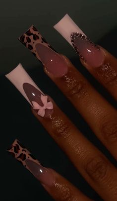 #leopardprintnails Simple Almond Nails Winter, White Cheetah Nails, Zebra Print Nails Designs, Leapord Nails Acrylic, Baddie Nail Ideas, Bday Nails, Cheetah Print Nails, Cheetah Nails, Leopard Print Nails