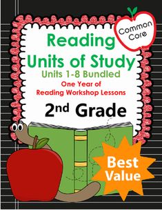 a book with an apple on it and the title reading units of study unit 1 - 8