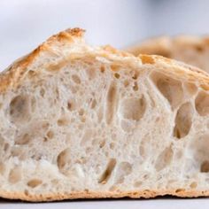 a close up view of a piece of bread