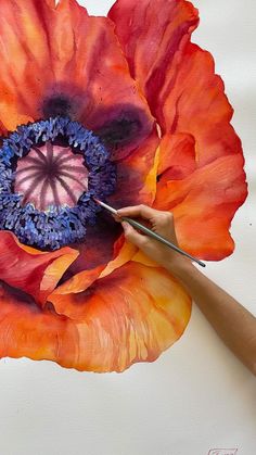 Janet Pulcho on Reels | Aija Alsiņa · Is This What You'd Imagined Huge Paintings, Painting Instagram, Poppy Watercolor, Watercolor Flowers Tutorial, Oil Painting Tutorial, Watercolor Poppies, Paintings Watercolor, Colour Ideas, Watercolor Inspiration