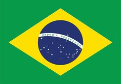 the flag of brazil is shown in blue and yellow, with white stars on it