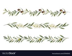 set of watercolor flowers and leaves on white background for your design or scrapbook