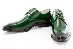 Green Wingtip Derby Lace-Up Green Wingtip Oxfords For Formal Occasions, Elegant Green Oxfords For Formal Occasions, Green Formal Oxfords With Brogue Detailing, Formal Green Oxfords With Brogue Detailing, Green Brogue Oxfords For Formal Occasions, Green Pointed Toe Dress Shoes For Formal Occasions, Classic Green Dress Shoes For Formal Occasions, Classic Green Formal Dress Shoes, Green Wingtip Business Dress Shoes