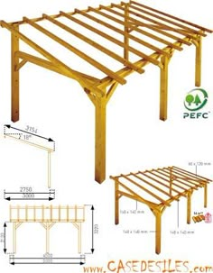 an image of a wooden structure with measurements for the top and bottom part, including details