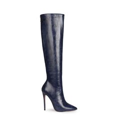 Shop Navy Blue Fashion PU Ladies Winter Pointed Toe Knee High Boots with Heels color Blue for Dancing Club, Wedding, Work with worldwide Free shipping & Free return. Formal Fitted Blue Boots, Fitted Blue Almond Toe Boots, Blue High Heel Boots For Evening, Elegant Blue Heeled Boots For Formal Occasions, Elegant Blue Formal Heeled Boots, Blue Pointed Toe Heeled Boots For Party, Blue Fitted Pointed Toe Heeled Boots, Chic Blue Pointed Toe Boots, Elegant Blue Heels For Fall