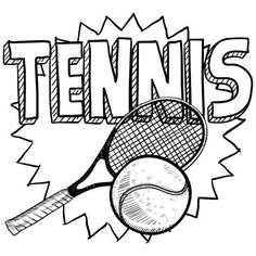 a tennis ball and racket with the word tennis