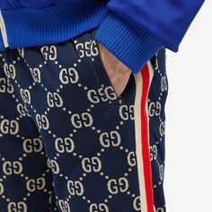 Gg Monogram, Track Pant, Buy Gucci, Jacquard Weave, Jacquard Fabric, Side Stripe, Knit Cuff, Retro Inspired, Track Pants