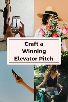 Learn to craft the perfect Elevator Pitch with visual tips and examples, focusing on memorable storytelling and effective sales pitch strategies in 4 images.