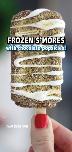 the cover of frozen s'mores with chocolate popsicles