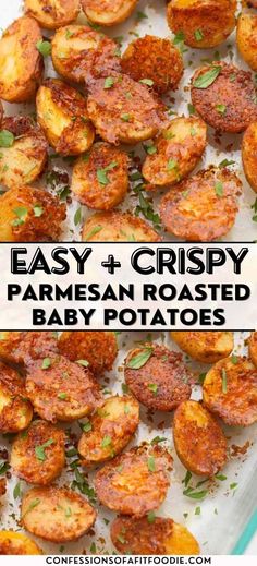 easy and crispy parmesan roasted baby potatoes are the perfect side dish for any meal