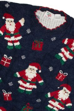 an ugly sweater with santa claus and presents on it