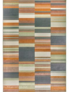 a multicolored rug with different stripes on it