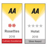 three award ribbons for the culinary excellence awards, each with their own name and number