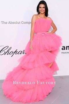 a woman in a pink dress posing for the camera at an awards event with her hand on her hip